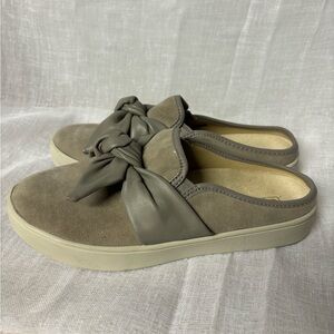 NWOB Spenco SZ 7.5 barbados slide Leather/suede slip on sneaker mules with knot